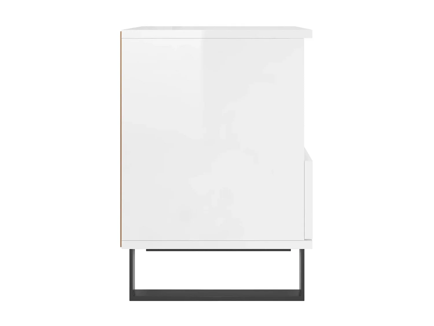 Nachttisch Nachtschrank Hochglanz-Weiß 40x35x50 cm Holzwerkstoff -RN97525