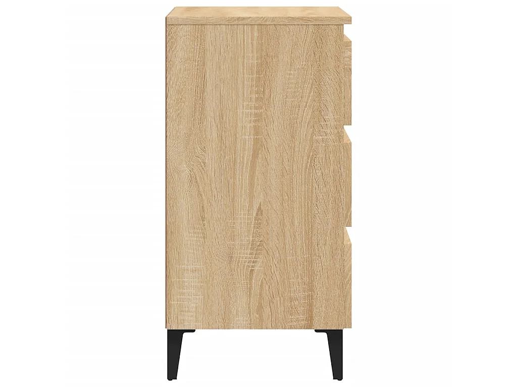 Nachttisch Nachtschrank mit Metallbeinen Sonoma-Eiche 40x35x69 cm -RN47493