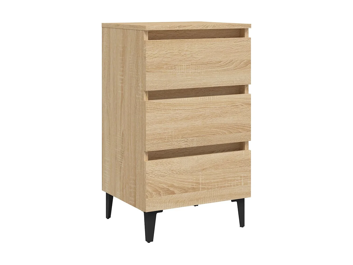 Nachttisch Nachtschrank mit Metallbeinen Sonoma-Eiche 40x35x69 cm -RN47493