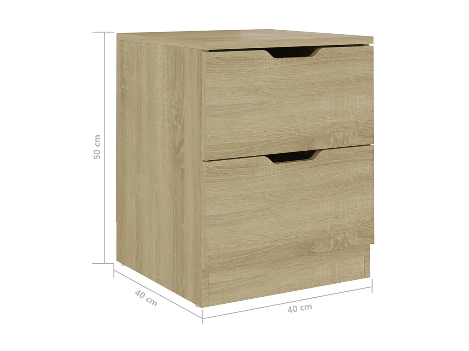 2er-Set Nachttische Nachtschrank Sonoma-Eiche 40x40x50 cm Spanplatte -RN72997
