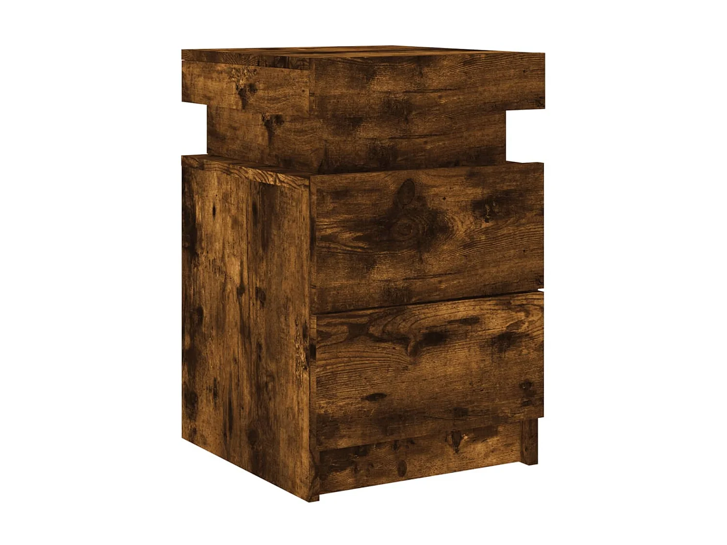 Nachttisch Nachtschrank mit LED-Leuchten Räuchereiche 35x39x55 cm -RN35719