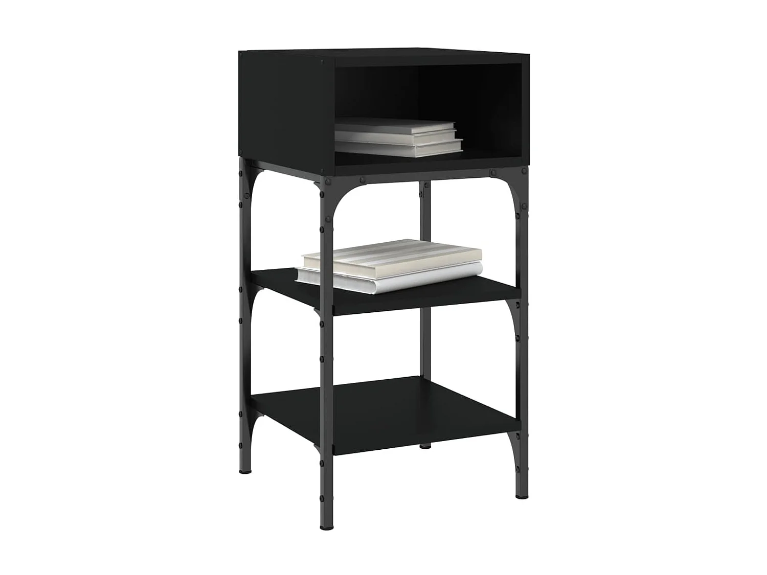 2er-Set Nachttische Nachtschrank Schwarz 35x34,5x70 cm Holzwerkstoff -RN76842