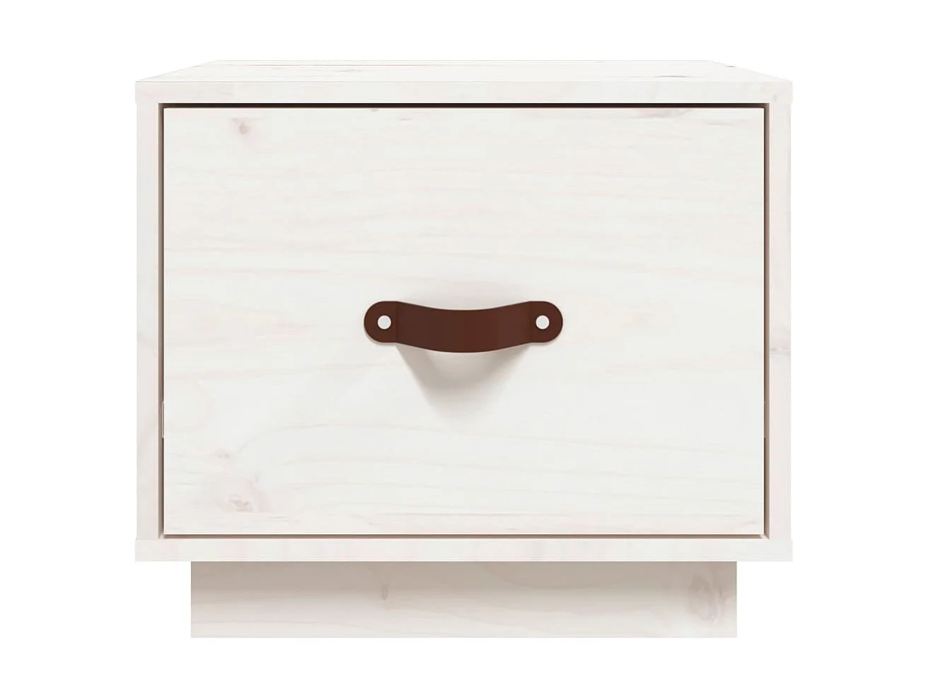 Nachttisch Nachtschrank Weiß 40x34x35 cm Massivholz Kiefer -RN96842