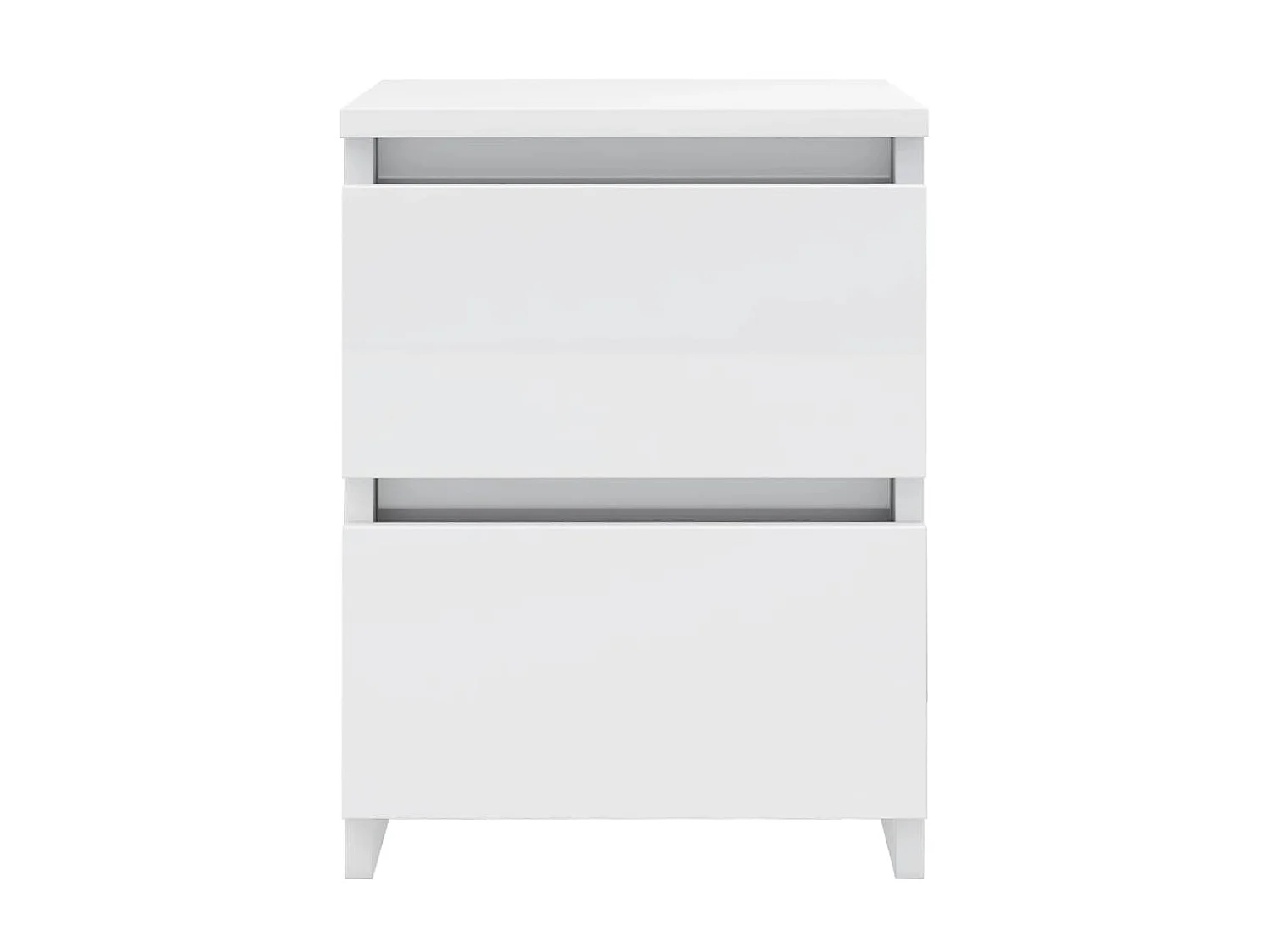 Nachttisch Nachtschrank Hochglanz-Weiß 30x30x40 cm Holzwerkstoff -RN67760
