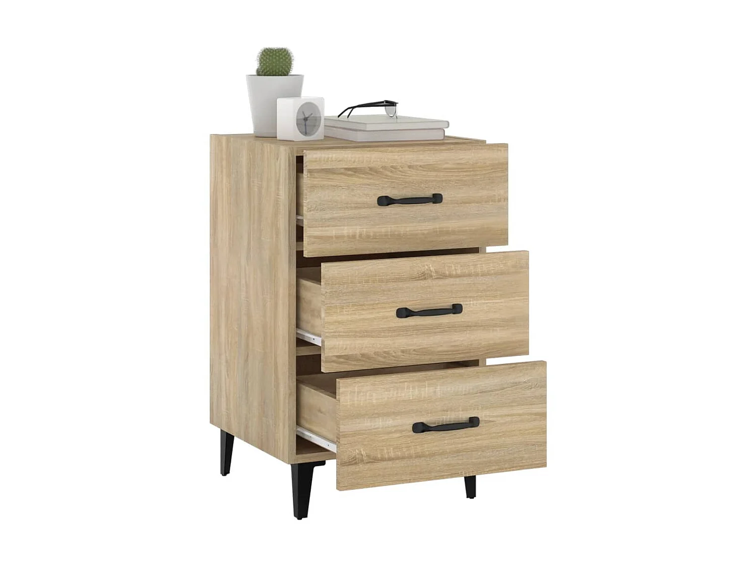 Nachttisch Nachtschrank Sonoma-Eiche 40x40x66 cm Holzwerkstoff -RN17944