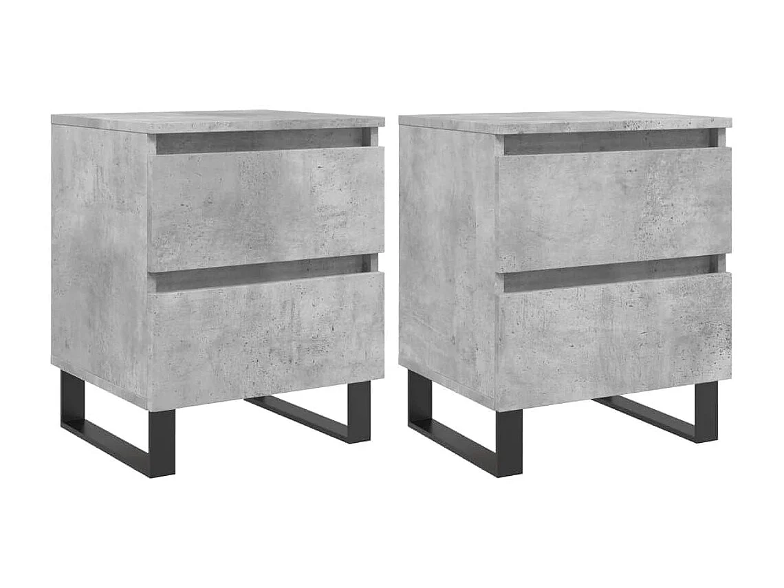 2er-Set Nachttische Nachtschrank Betongrau 40x35x50 cm Holzwerkstoff -RN22550