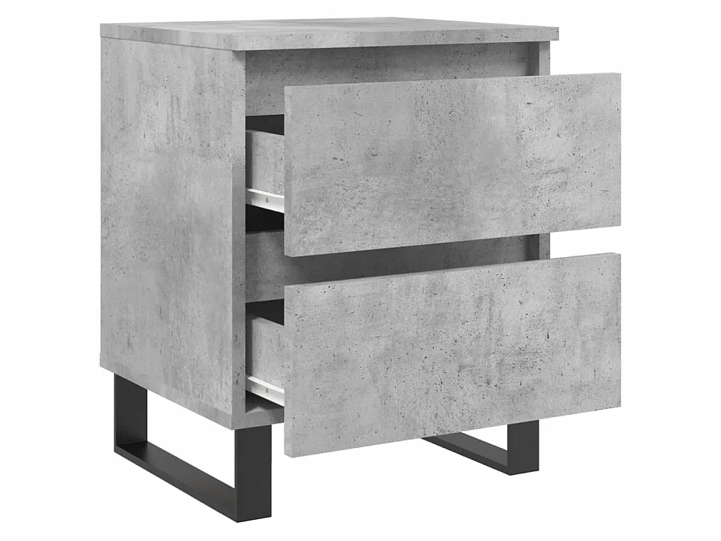 2er-Set Nachttische Nachtschrank Betongrau 40x35x50 cm Holzwerkstoff -RN22550