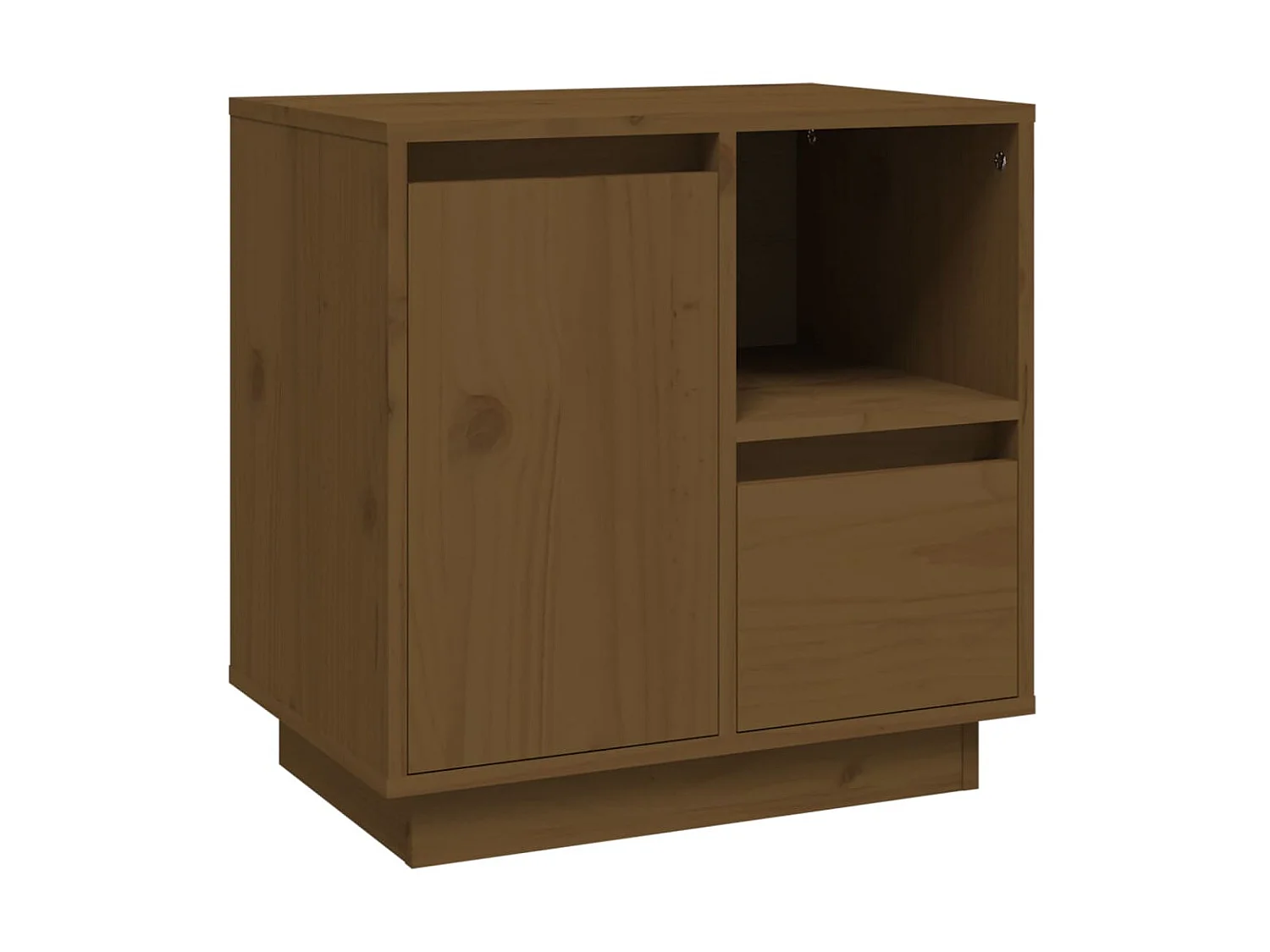 Nachttisch Nachtschrank Honigbraun 50x34x50 cm Massivholz Kiefer -RN60248