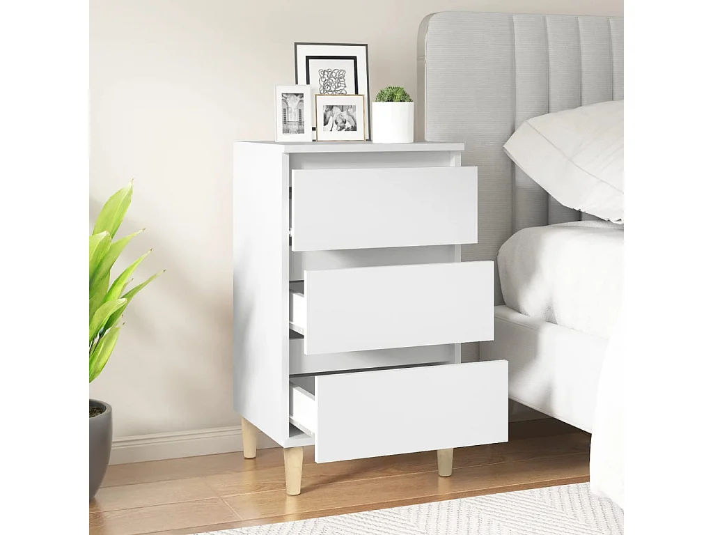 Nachttisch Nachtschrank Weiß 40x35x70 cm Holzwerkstoff -RN88352