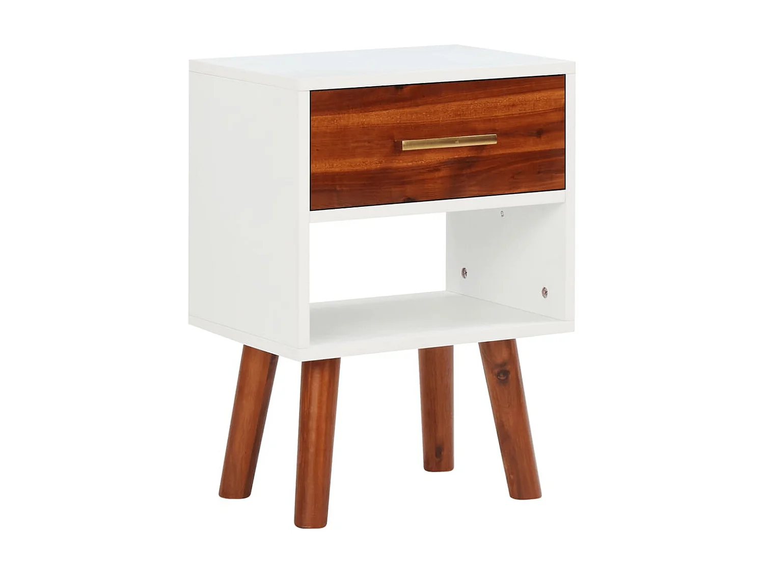 Nachttisch Nachtschrank Akazienholz Massiv 40x30x57 cm -RN39698