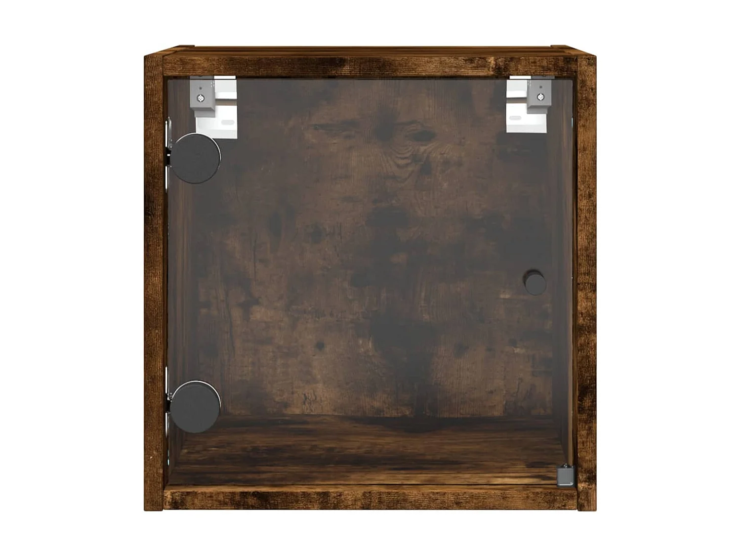 2er-Set Nachttische Nachtschrank mit Glastüren Räuchereiche 35x37x35 cm -RN50260