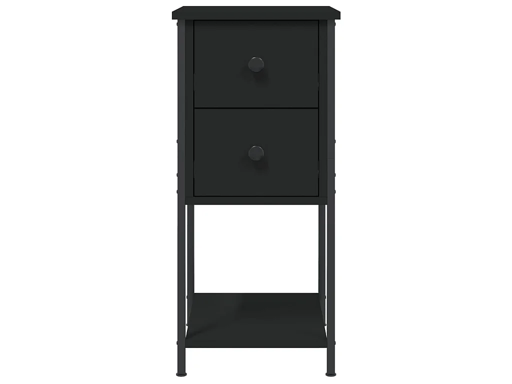 Nachttisch Nachtschrank Schwarz 32x42x70 cm Holzwerkstoff -RN81501