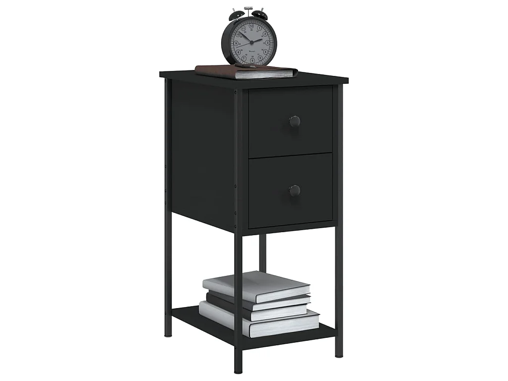 Nachttisch Nachtschrank Schwarz 32x42x70 cm Holzwerkstoff -RN81501