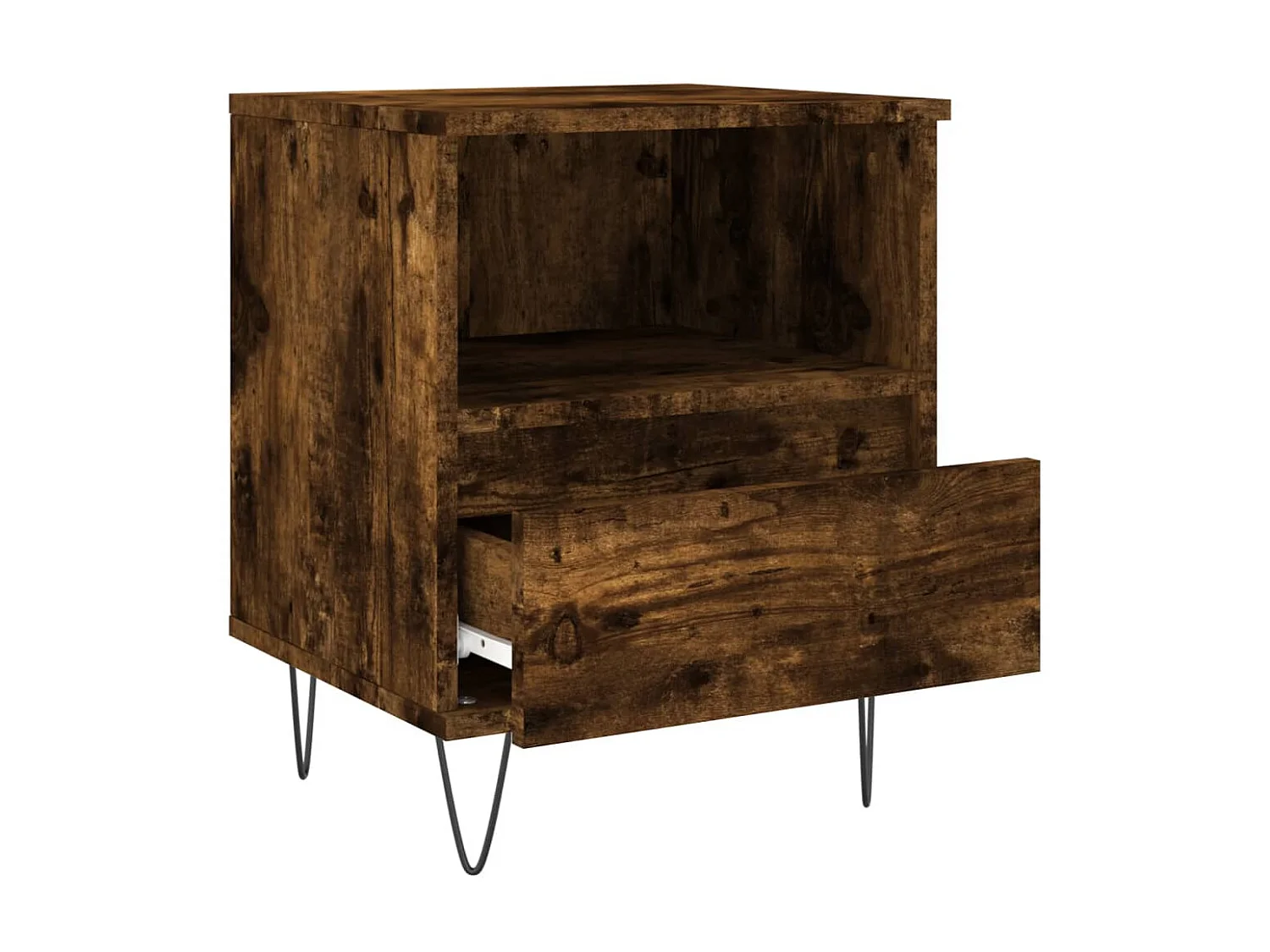 2er-Set Nachttische Nachtschrank Räuchereiche 40x35x50 cm Holzwerkstoff -RN94751