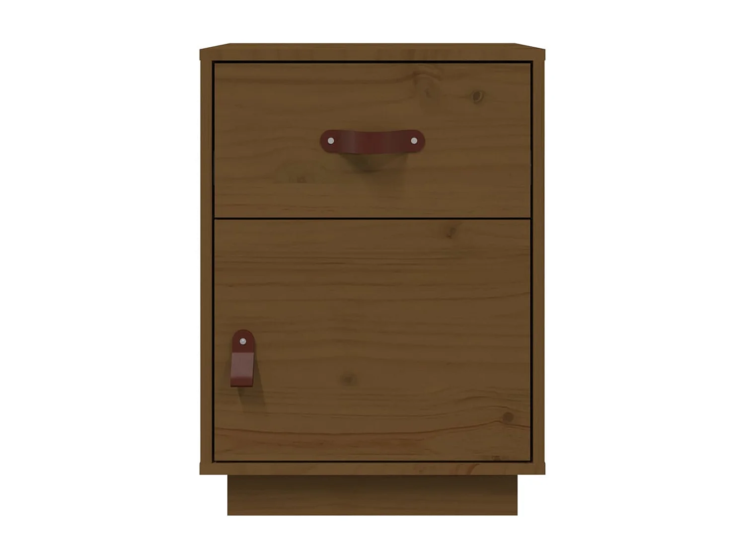 2er-Set Nachttische Nachtschrank Honigbraun 40x34x55 cm Massivholz Kiefer -RN42068