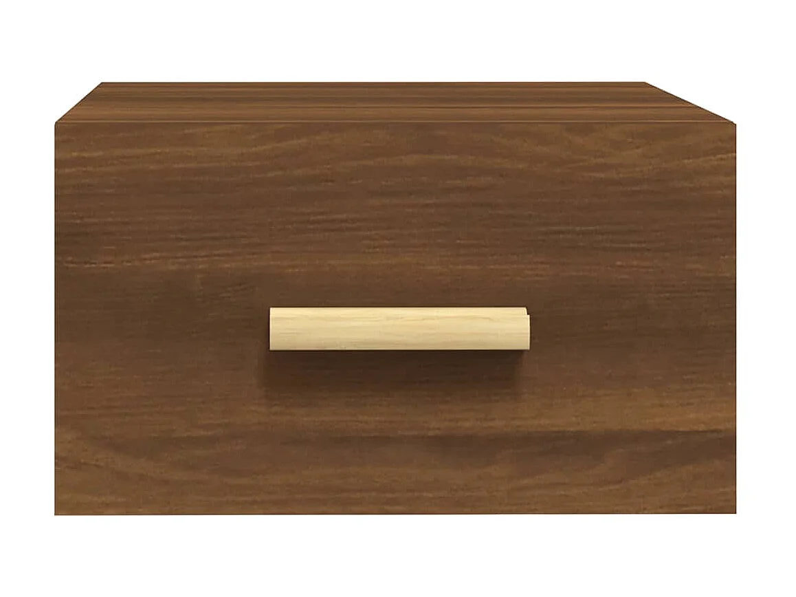 2er-Set Wand-Nachttische Nachtschrank Braun Eichen-Optik 35x35x20 cm -RN16653