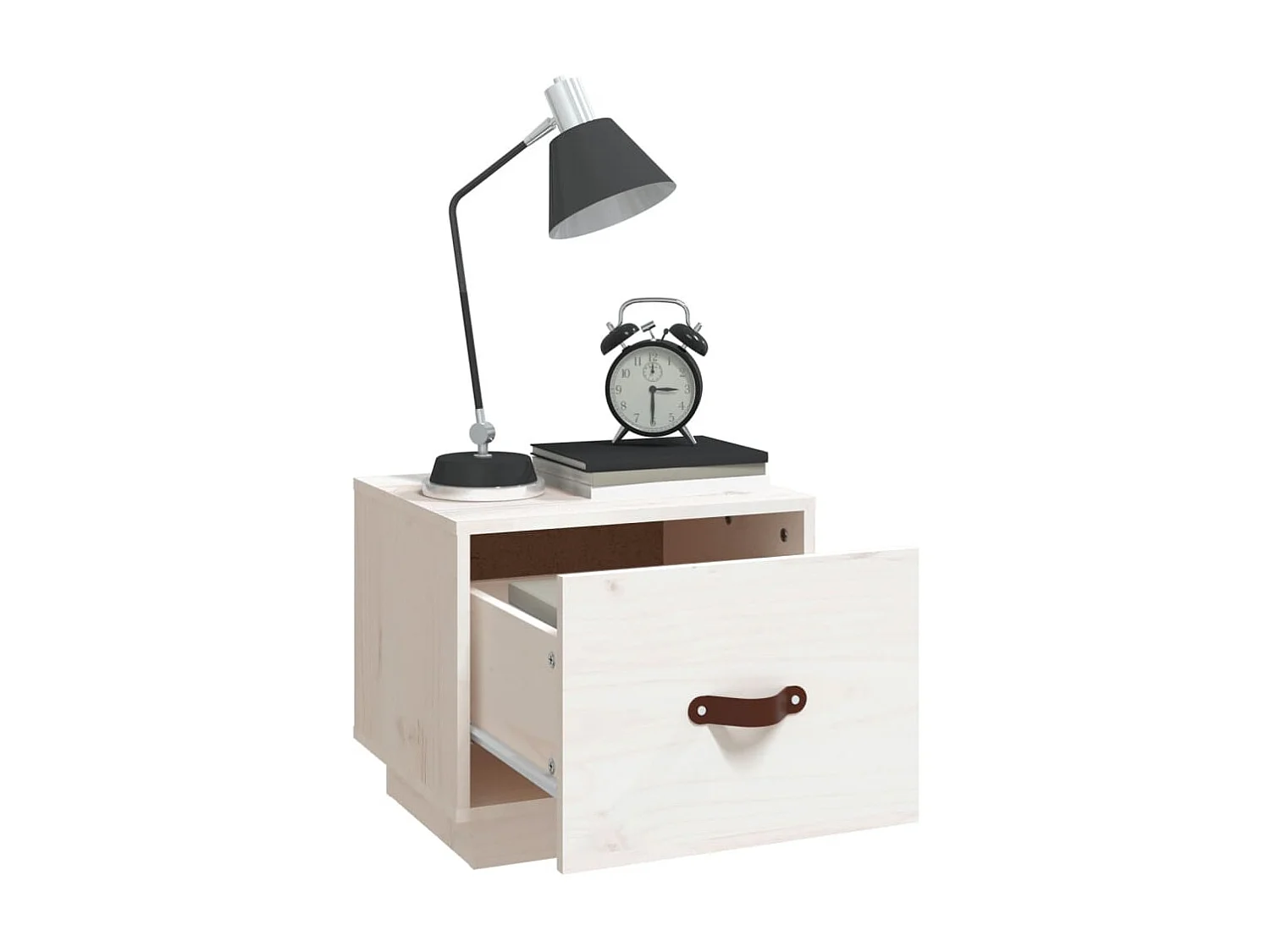 2er-Set Nachttische Nachtschrank Weiß 40x34x35 cm Massivholz Kiefer -RN30022