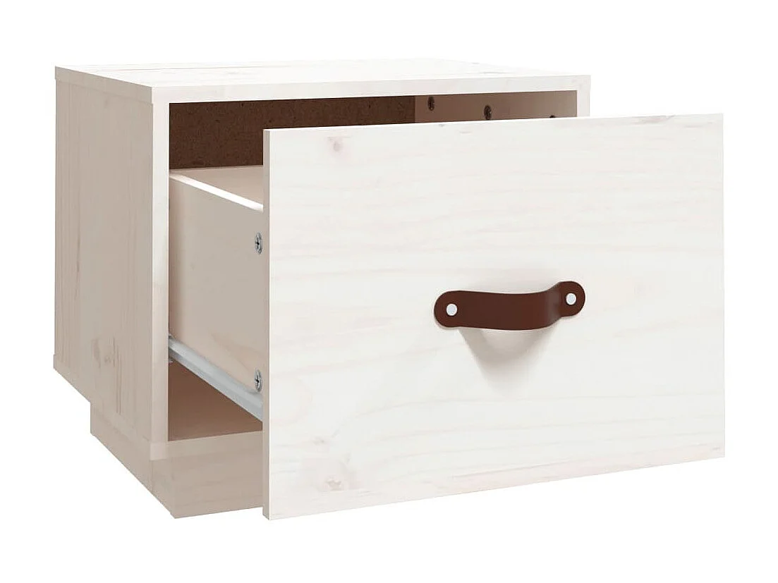 2er-Set Nachttische Nachtschrank Weiß 40x34x35 cm Massivholz Kiefer -RN30022