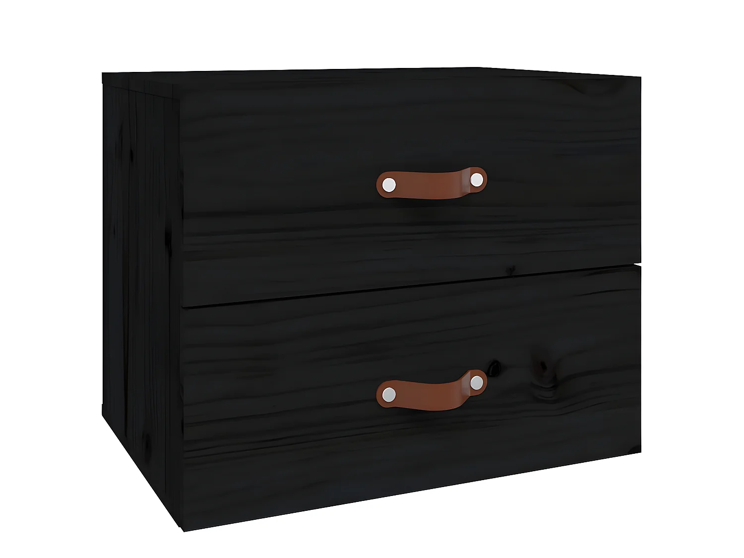 2er-Set Wand-Nachttische Nachtschrank Schwarz 50x36x40 cm -RN57859