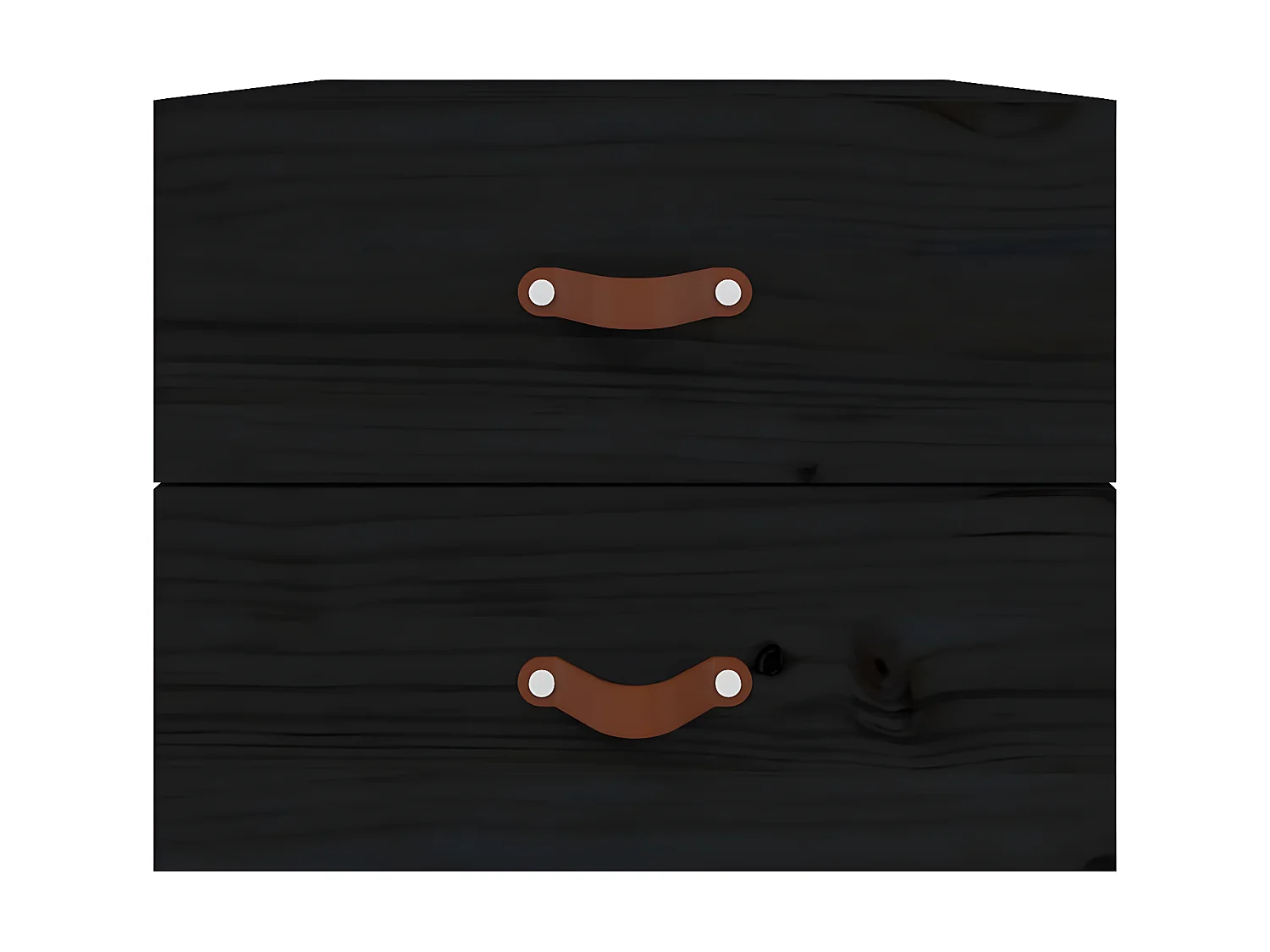 2er-Set Wand-Nachttische Nachtschrank Schwarz 50x36x40 cm -RN57859