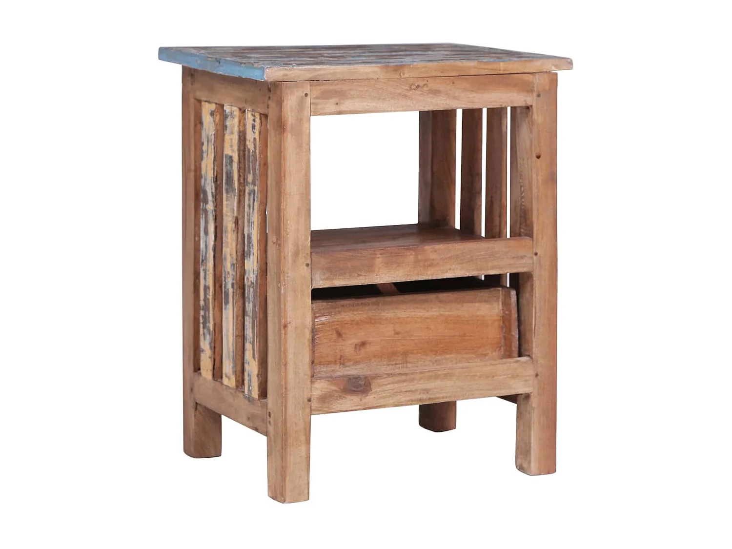 Nachttisch Nachtschrank 41x30x50 cm Altholz Massiv -RN71994