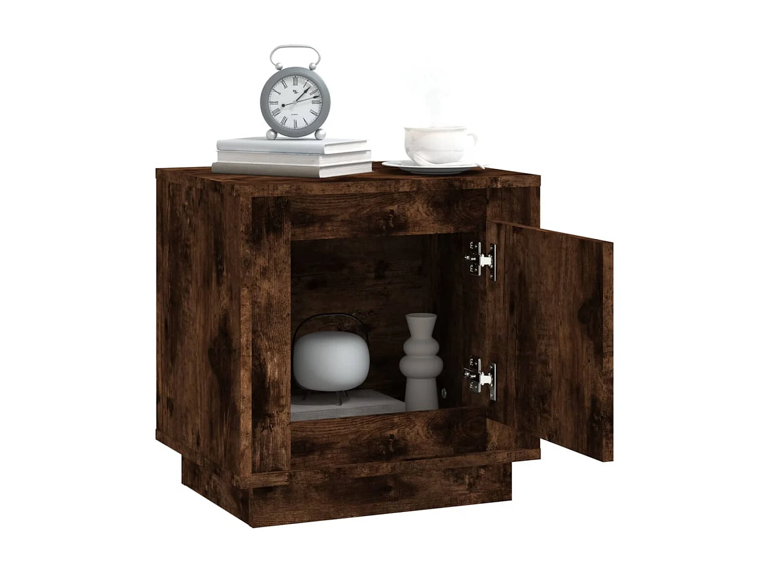 Nachttisch Nachtschrank Räuchereiche 44x35x45 cm Holzwerkstoff -RN39217