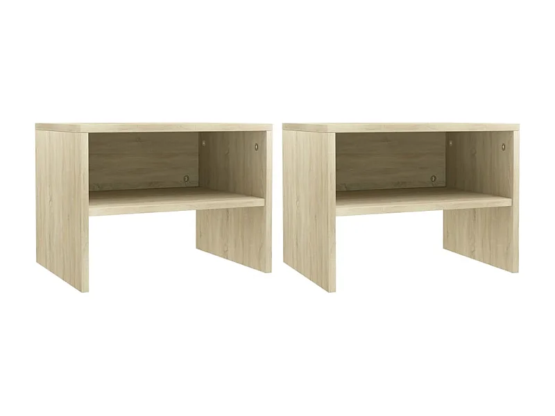 2er-Set Nachttische Nachtschrank Sonoma-Eiche 40x30x30 cm Holzwerkstoff -RN54600