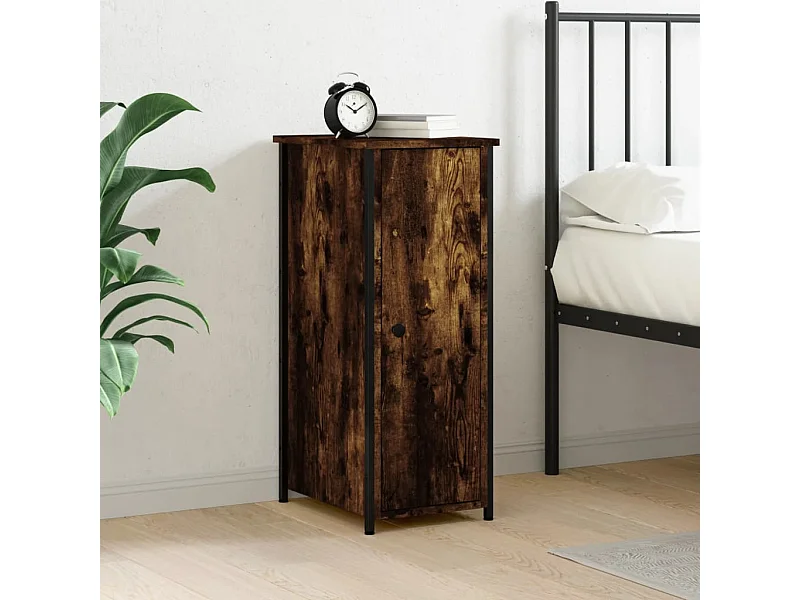 Nachttisch Nachtschrank Räuchereiche 32x42x80 cm Holzwerkstoff -RN28067