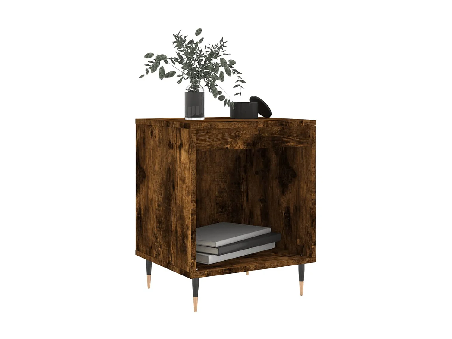 2er-Set Nachttische Nachtschrank Räuchereiche 40x35x50 cm Holzwerkstoff -RN83511