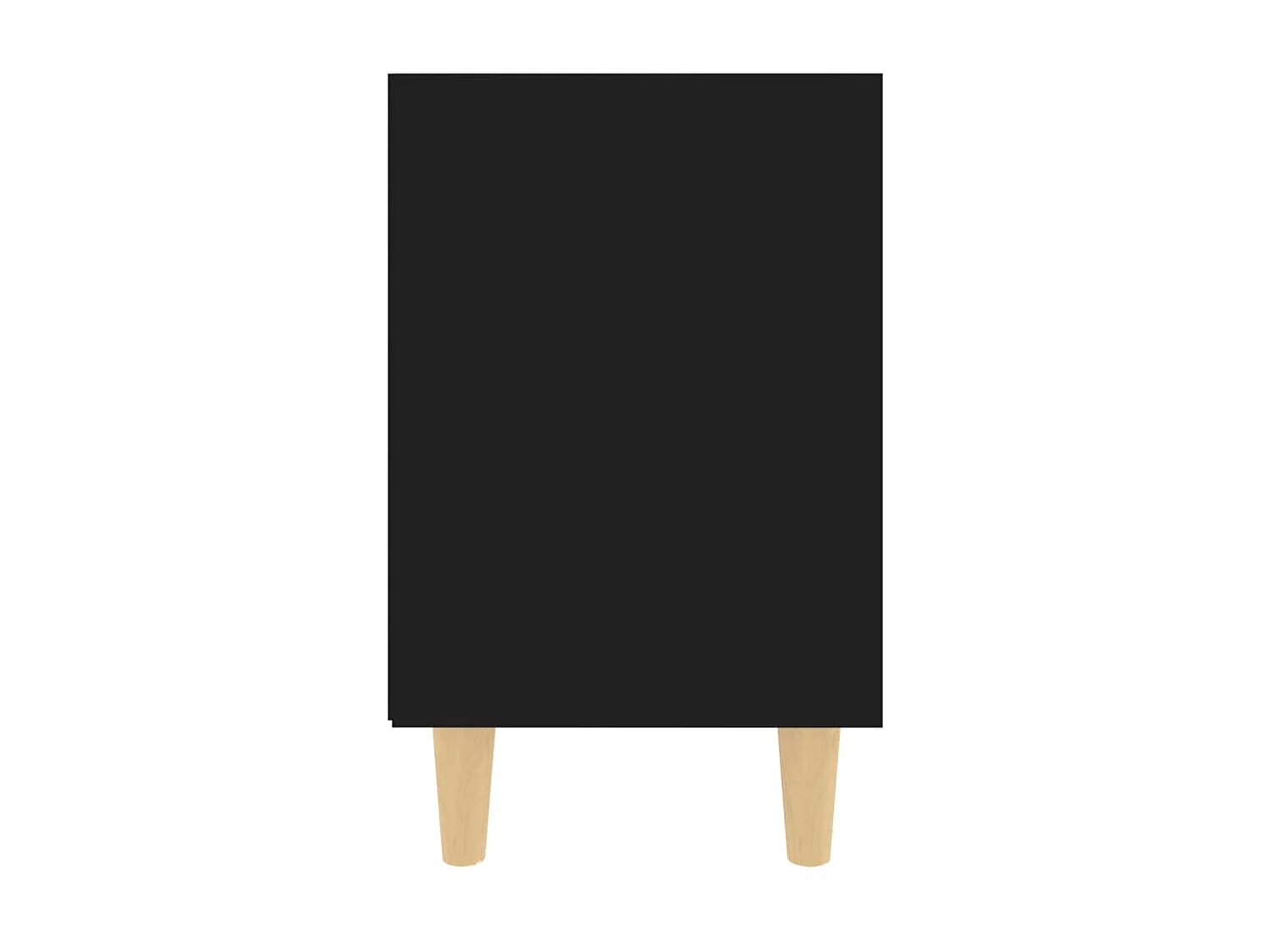 Nachttisch Nachtschrank mit Massivholz-Beinen Schwarz 40x30x50 cm -RN94300