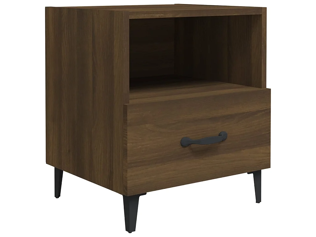 2er-Set Nachttische Nachtschrank Braun Eichen-Optik Holzwerkstoff -RN55189