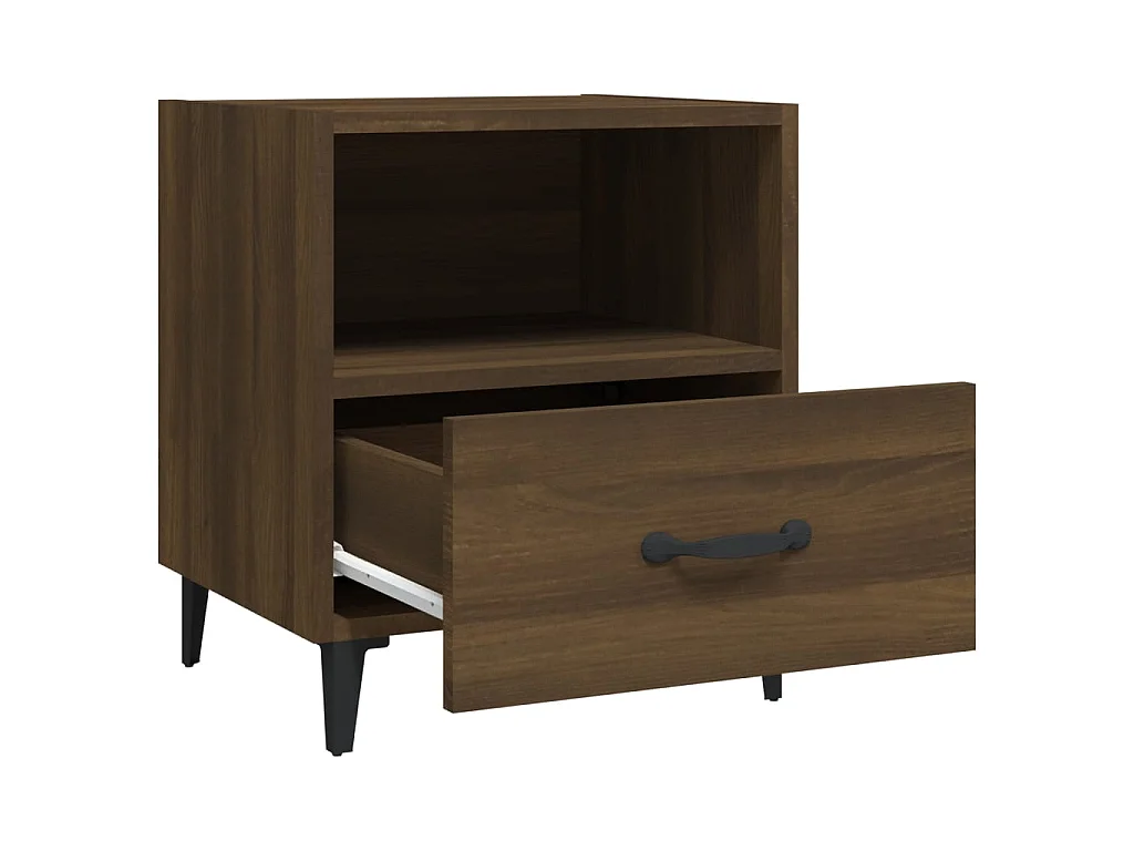 2er-Set Nachttische Nachtschrank Braun Eichen-Optik Holzwerkstoff -RN55189
