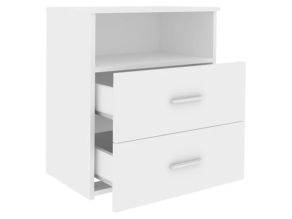 Nachttisch Nachtschrank Weiß 50x32x60 cm -RN26732