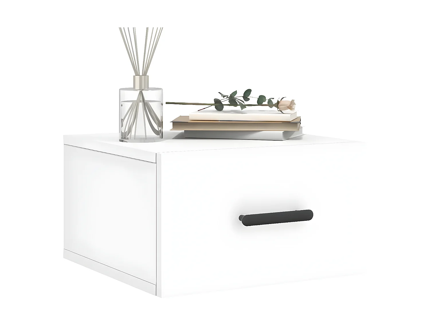 2er-Set Wand-Nachttische Nachtschrank Weiß 35x35x20 cm -RN36744