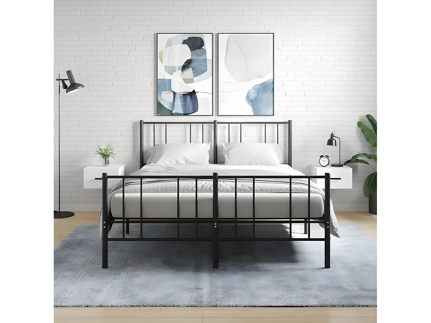 2er-Set Wand-Nachttische Nachtschrank Weiß 35x35x20 cm -RN36744