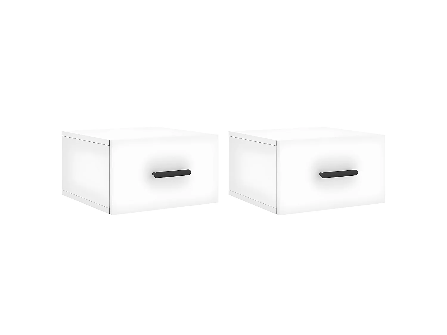 2er-Set Wand-Nachttische Nachtschrank Weiß 35x35x20 cm -RN36744