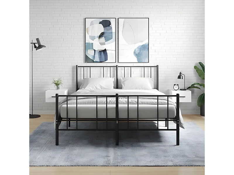 2er-Set Wand-Nachttische Nachtschrank Weiß 35x35x20 cm -RN36744