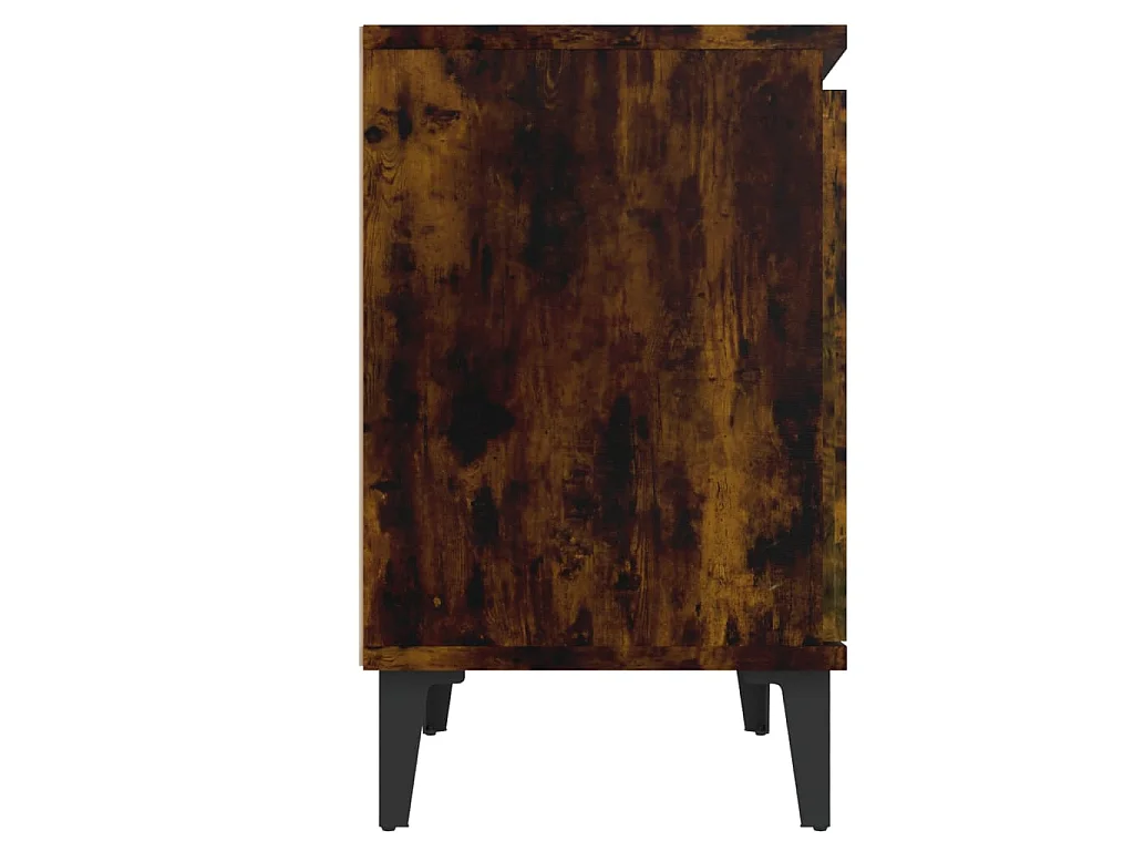 Nachttisch Nachtschrank mit Metallbeinen Räuchereiche 40x30x50 cm -RN89479