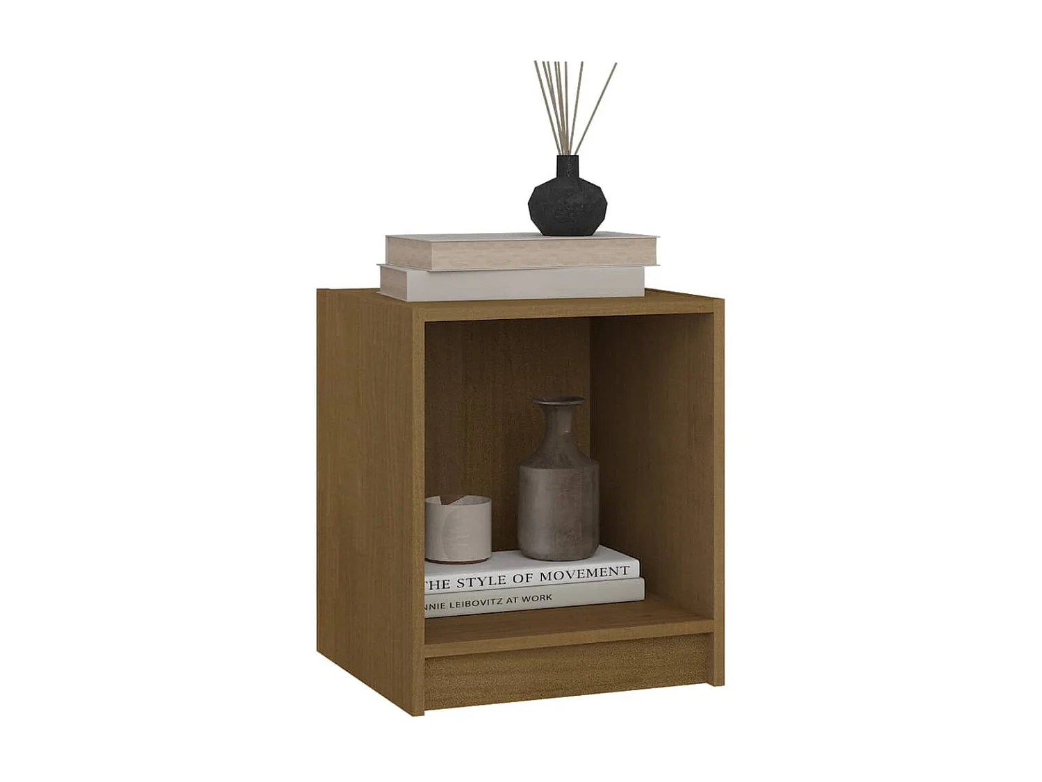 2er-Set Nachttische Nachtschrank Honigbraun 35,5x33,5x41,5 Massivholz Kiefer -RN75253