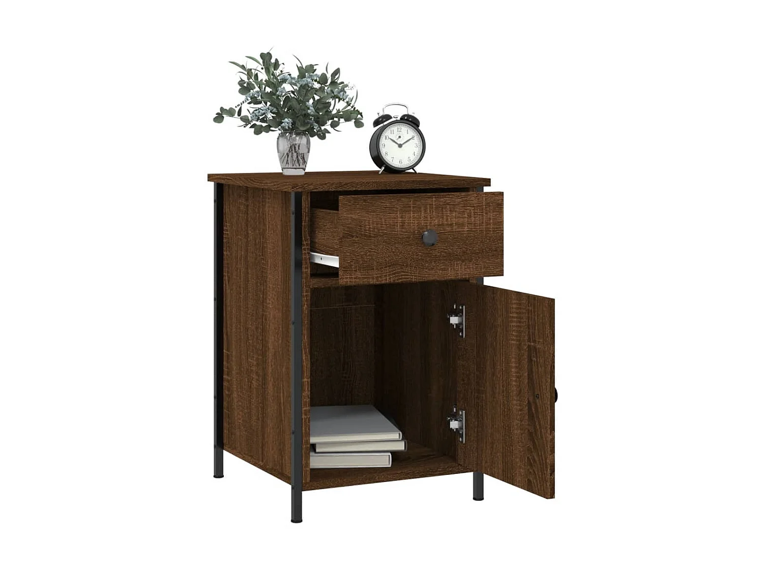 2er-Set Nachttische Nachtschrank Braun Eichen-Optik 40x42x60 cm Holzwerkstoff -RN86684