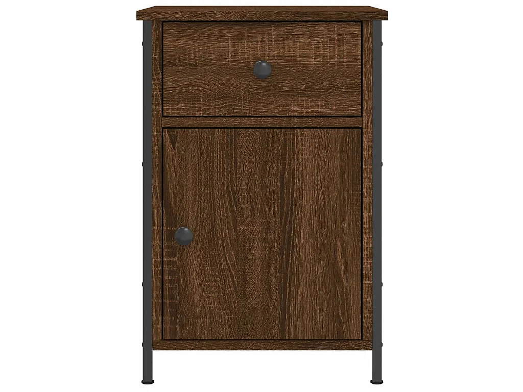 2er-Set Nachttische Nachtschrank Braun Eichen-Optik 40x42x60 cm Holzwerkstoff -RN86684