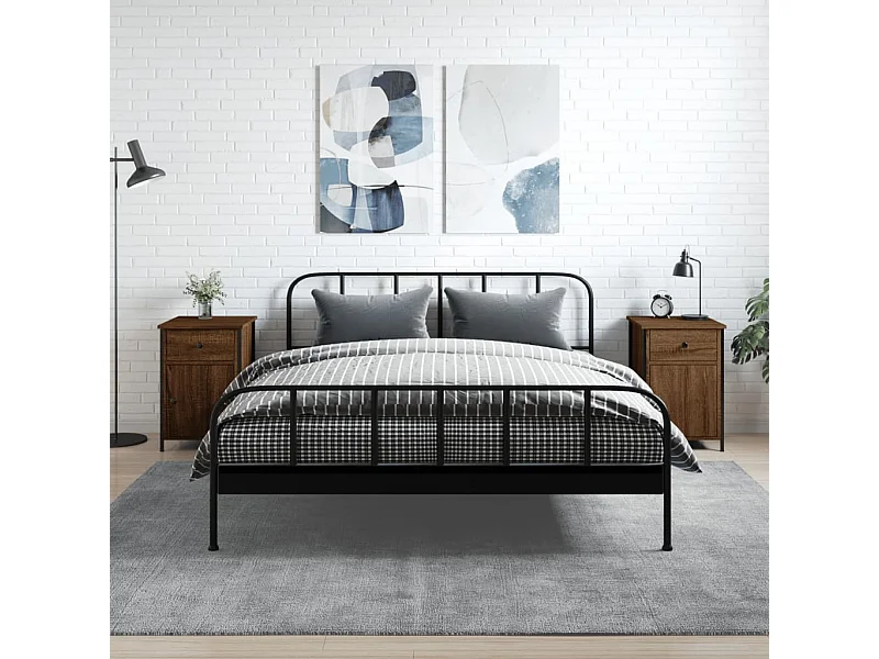 2er-Set Nachttische Nachtschrank Braun Eichen-Optik 40x42x60 cm Holzwerkstoff -RN86684