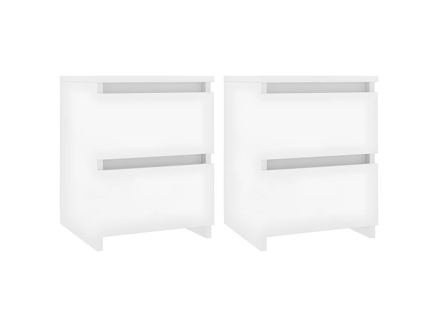 2er-Set Nachttische Nachtschrank Weiß 30x30x40 cm Holzwerkstoff -RN84798
