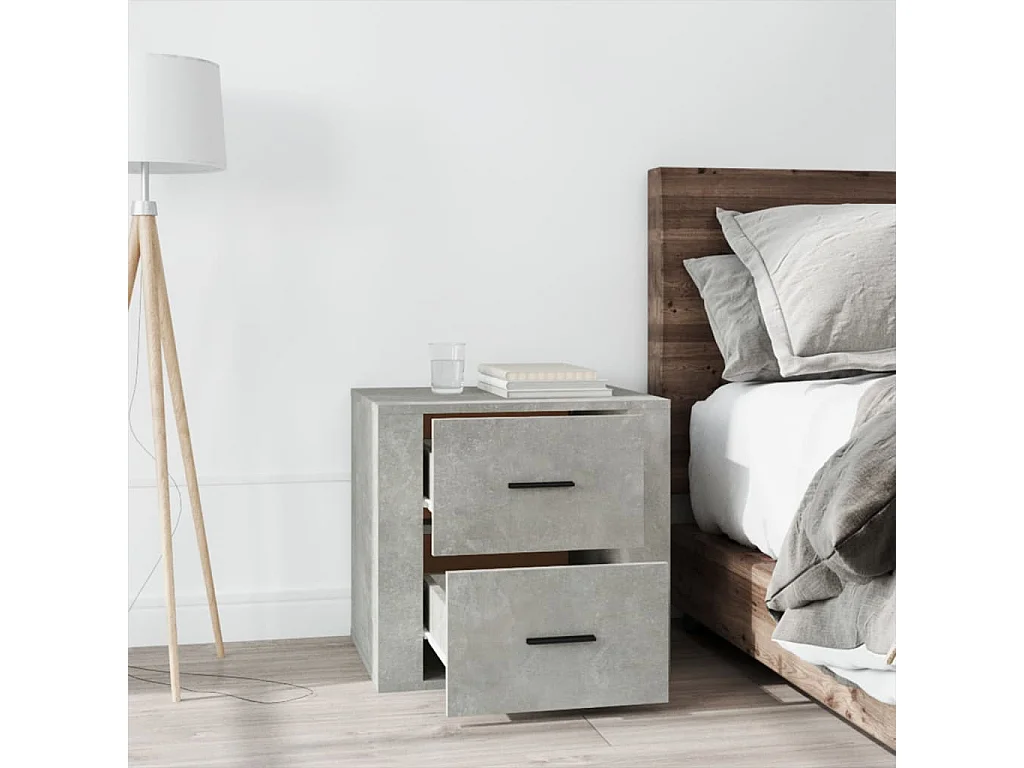 Nachttisch Betongrau Nachtschrank 50x39x47 cm -RN99112