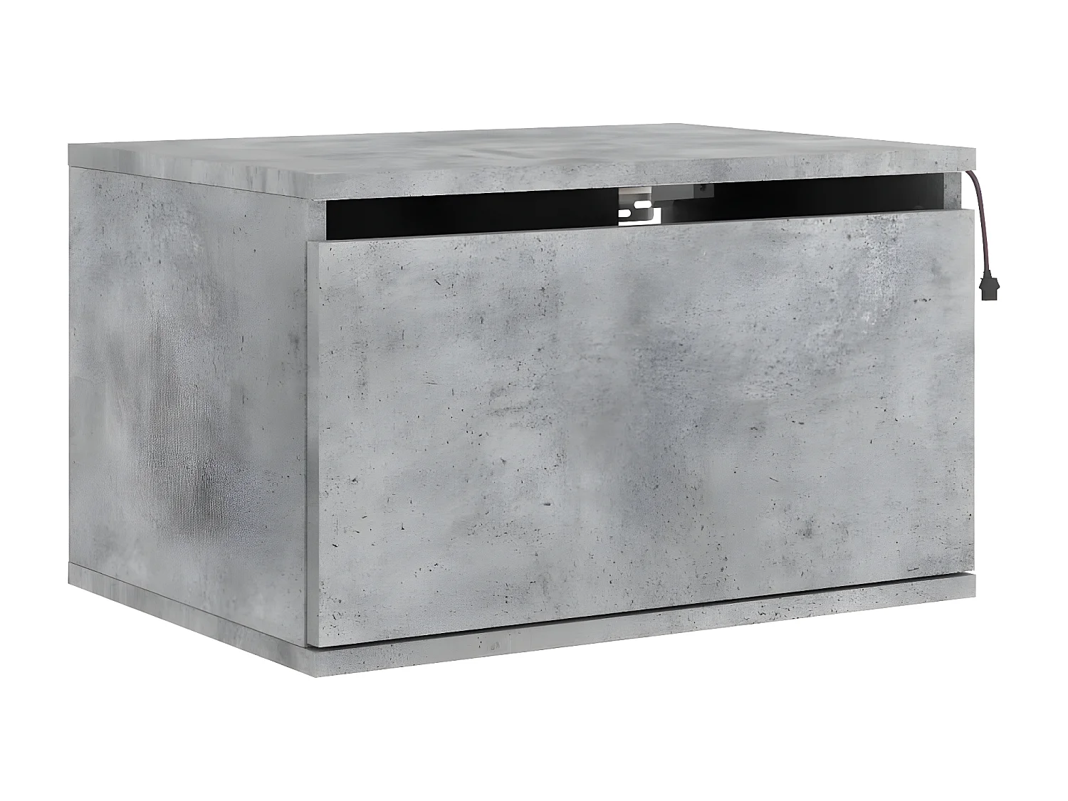 Wand-Nachttisch Nachtschrank mit LED-Leuchten Betongrau -RN69757