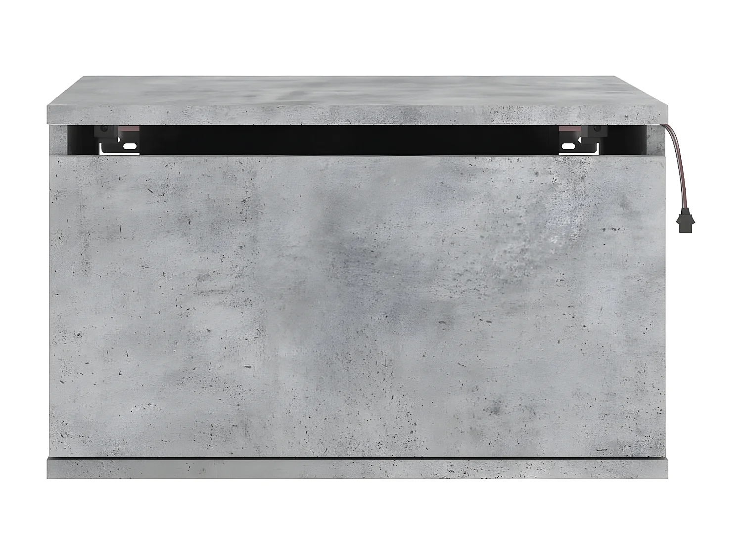 Wand-Nachttisch Nachtschrank mit LED-Leuchten Betongrau -RN69757