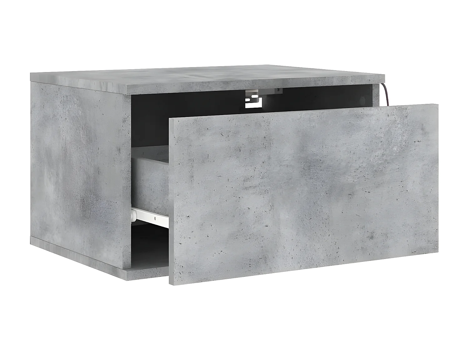 Wand-Nachttisch Nachtschrank mit LED-Leuchten Betongrau -RN69757