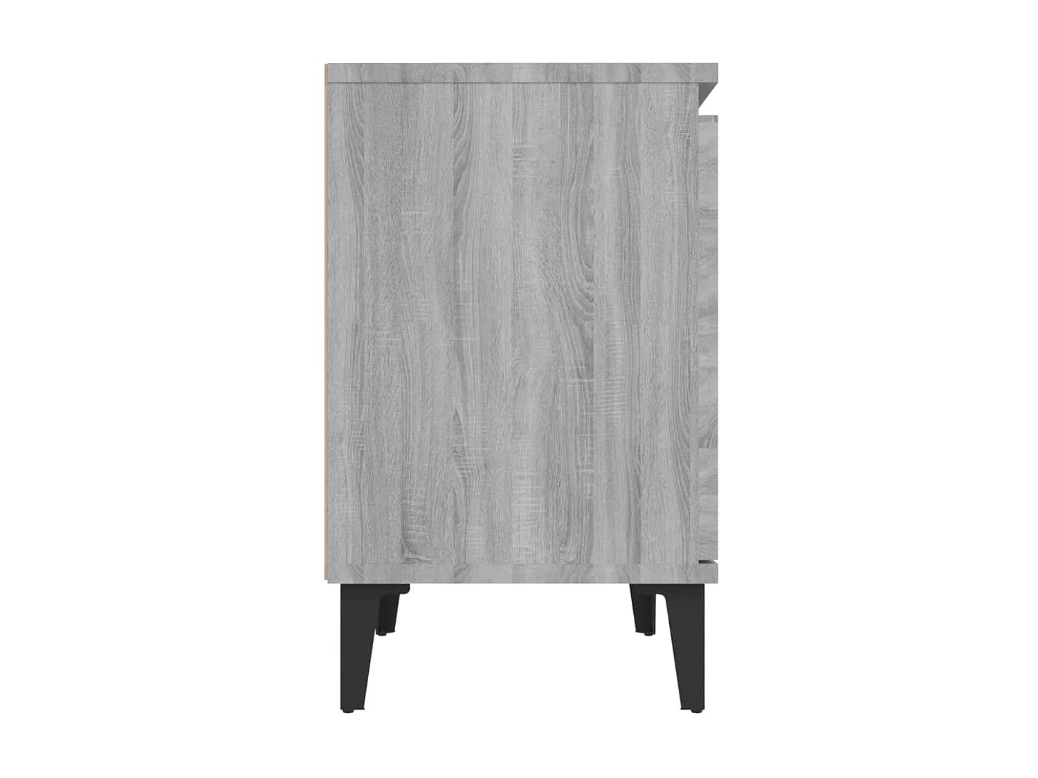 Nachttisch Nachtschrank mit Metallbeinen Grau Sonoma-Eiche 40x30x50 cm -RN98978