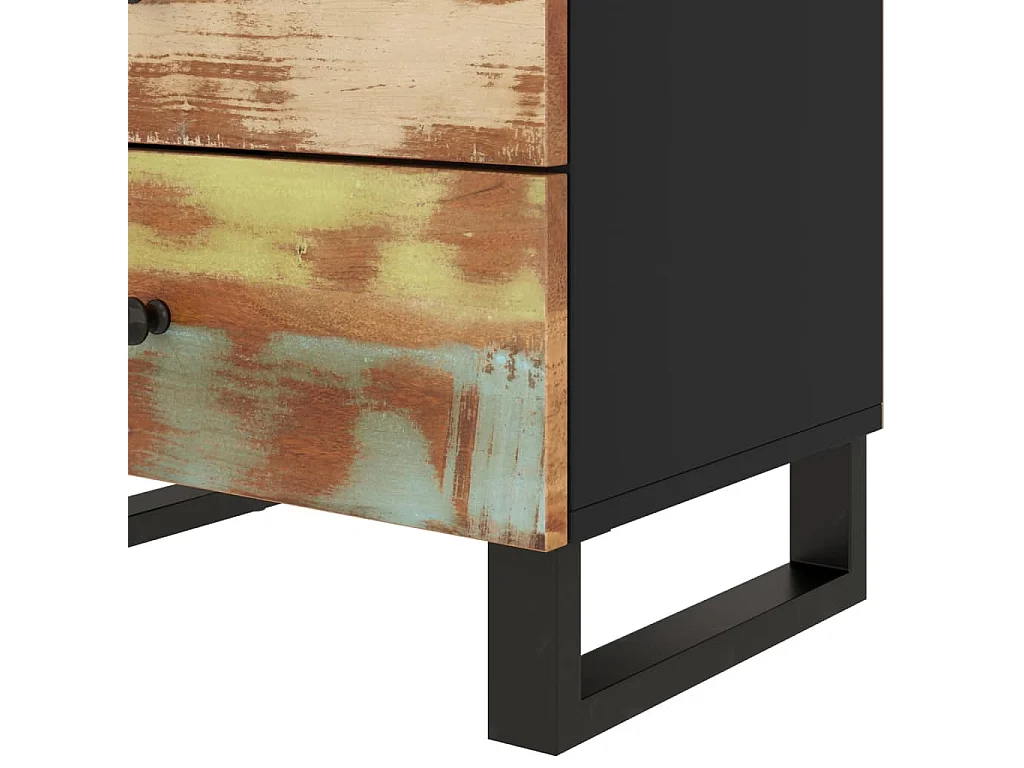 Nachttisch Nachtschrank 50x33x62 cm Altholz Massiv & Holzwerkstoff -RN80276