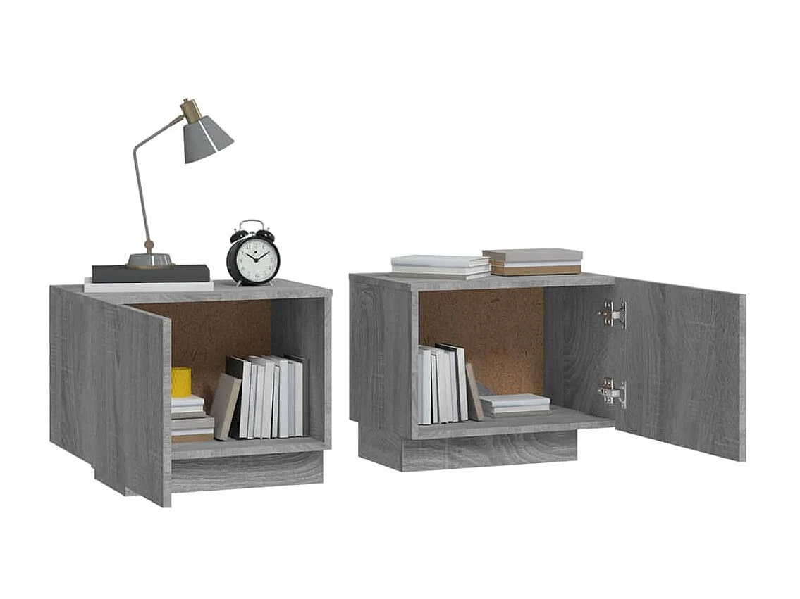 Nachttisch Grau Nachtschrank Sonoma 100x35x40 cm Holzwerkstoff -RN91571
